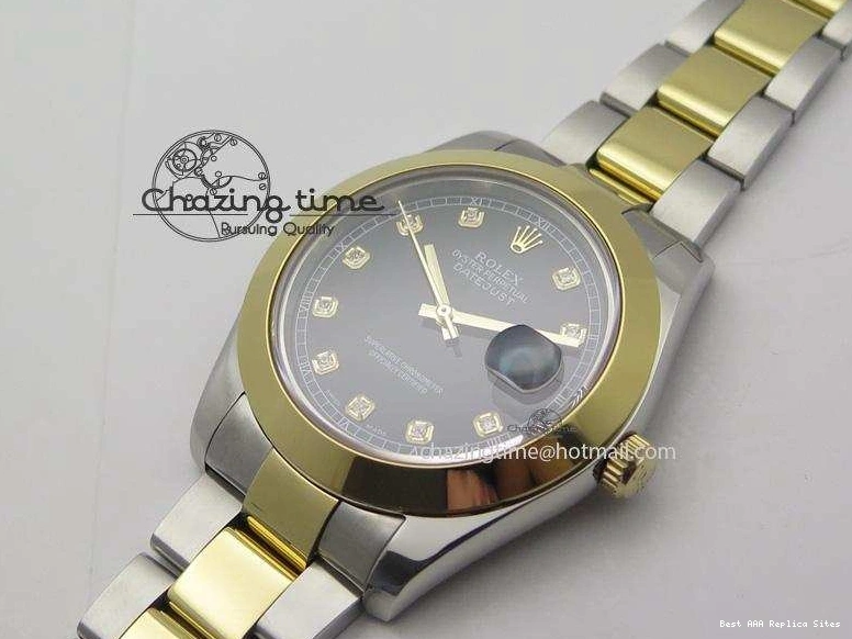 Best AAA Replica Sites 3978 On Bracelet Dial Black 116203 Best Diamond SS Oyster DateJust YG A UrbanStyle Edition BP-Maker 36MM 1225